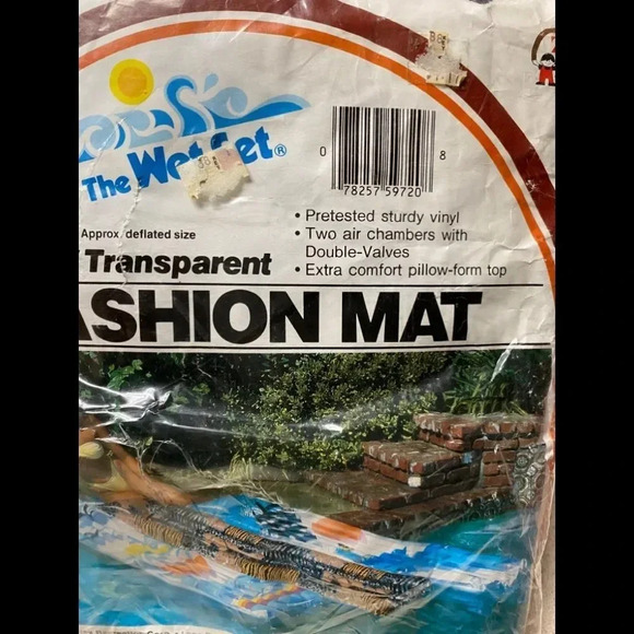 Vintage 1987 NOS Intex Fashion Mat Wet Set 72X27 Float - Picture 2 of 6